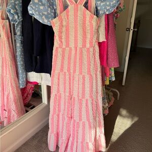 Lilly Pulitzer Pink and White Maxi Dress